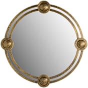Arteriors Lisbon 40" Diameter Circular Flat Brass Framed Accent Mirror Antique Brass