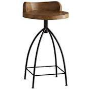 Arteriors Henson 28.5" Rustic Wood Bar Stool Sandblast Antique Wax