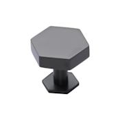 Ashley Norton Solid Brass Hex 1-3/4 Inch Geometric Cabinet Knob with Backplate Dark Oil Rubbed