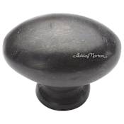 Ashley Norton Solid Bronze 1-1/2 Inch Rustic Oval Egg Cabinet Knob / Drawer Knob Dark Bronze