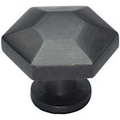 Ashley Norton Solid Bronze Octave 1-1/2 Inch Geometric Cabinet Knob Dark Bronze