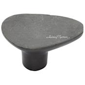 Ashley Norton Stone 1-1/8" Wide Luxury Solid Bronze Organic Oblong Designer Cabinet / Drawer Knob Dark Bronze