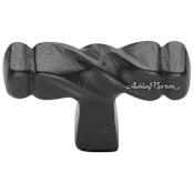 Ashley Norton Twist 1-5/8" Wide Luxury Solid Bronze Twisted T Bar Cabinet / Drawer Knob Dark Bronze
