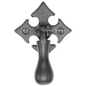 Ashley Norton Keswick 2-1/4" Wide Luxury Solid Bronze 3-1/2" Long Drop Pendant Knob / Pull with Cross Backplate Dark Bronze