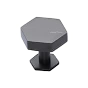 Ashley Norton Hex 1-3/8" Wide Hexagon Luxury Solid Brass Designer Cabinet / Drawer Knob with Hexagon Backplate Dark Oil Rubbed