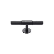 Ashley Norton Basel 3-9/16" Long Luxury Solid Brass T Bar Diamond Knurled Cabinet Handle / Drawer Knob Dark Oil Rubbed