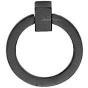 Ashley Norton Round 1-5/8" Long Luxury Solid Bronze Circle Drop Ring Cabinet Handle / Pull Distressed Black