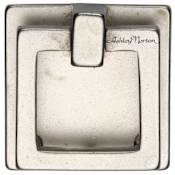 Ashley Norton Rustic 1-3/4" Long Luxury Solid Bronze Square Drop Ring Cabinet Pull with Backplate White Bronze