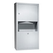 ASI Surface Mounted Paper Towel Dispenser and Waste Receptacle Combo Satin Stainless Steel