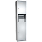 ASI Traditional Surface Mounted Paper Towel Dispenser and 7 Gallon Waste Receptacle Satin Stainless Steel
