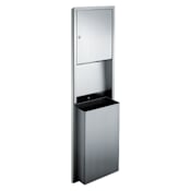 ASI Semi-Recessed Paper Towel Dispenser and Waste Receptacle Stainless Steel