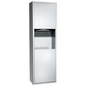 ASI Traditional Surface Mounted Paper Towel Dispenser and 12 Gallon Waste Receptacle Satin Stainless Steel
