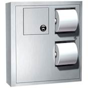 ASI Surface Mounted Toilet Seat Cover and Toilet Tissue Dispenser Satin Stainless Steel
