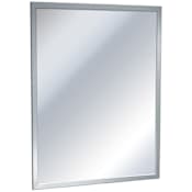 ASI 18" W x 36" H Modern Rectangular Stainless Steel Framed Bathroom Wall Mirror Satin Stainless Steel