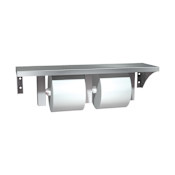 ASI Surface Mounted Shelf and Double Roll Toilet Tissue Holder Satin Stainless Steel