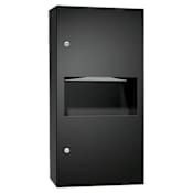 ASI Simplicity Surface Mounted Paper Towel Dispenser and Waste Receptacle Matte Black