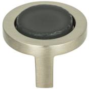 Atlas Homewares Spa 1-1/4 Inch Mushroom Cabinet Knob Black / Brushed Nickel