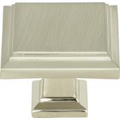 Atlas Homewares Sutton Place 1-1/4 Inch Square Cabinet Knob Brushed Nickel