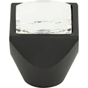 Atlas Homewares Crystal 1 Inch Square Cabinet Knob Matte Black