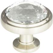 Atlas Homewares Crystal 1-5/16 Inch Mushroom Cabinet Knob Brushed Nickel