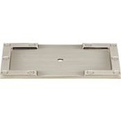Atlas Homewares Campaign L-Bracket 3-11/16 Inch Knob Cabinet Backplate Brushed Nickel
