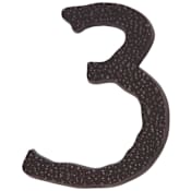 Atlas Homewares Jagged Hammered Address Number 3 Aged Bronze