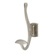Atlas Homewares 1-1/2 Inch Projection Double Prong Robe and Coat Hook from the Legacy Collection Brushed Nickel