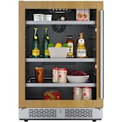 Avallon 24 Inch Wide 140 Can Energy Efficient Beverage Center with LED Lighting, Double Pane Glass, Touch Control Panel and Left Swing Door Panel Ready Glass