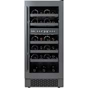 Avallon 15 Inch Wide 23 Bottle Capacity Dual Zone Wine Cooler with Right Swing Door Black Stainless Steel