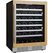Avallon 24 Inch Wide 53 Bottle Capacity Single Zone Wine Cooler with Right Swing Door Panel Ready