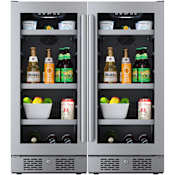 Avallon 30 Inch Wide 172 Can Energy Efficient Beverage Center with LED Lighting, Double Pane Glass, Touch Control Panel and Lockable Doors Stainless Steel