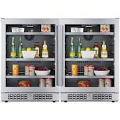 Avallon 48 Inch Wide 280 Can Energy Efficient Beverage Center with LED Lighting, Double Pane Glass, Touch Control Panel and Lockable Doors Stainless Steel