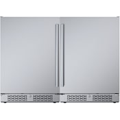 Avallon 48 Inch Wide 11.32 Cu. Ft. Built-In or Free Standing Side by Side Dual Compact Refrigerator Stainless Steel