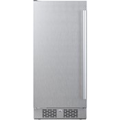 Avallon 15 Inch Wide 3.3 Cu. Ft. Compact Refrigerator with LED Lighting and Left Swing Door Stainless Steel