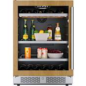 Avallon 24 Inch Wide 14 Bottle Capacity and 82 Can Capacity Left Hinge Wine and Beverage Cooler Panel Ready Glass