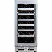 Avallon 15 Inch Wide 27 Bottle Capacity Single Zone Wine Cooler with Left Swing Door Stainless Steel