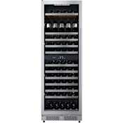 Avallon 24 Inch Wide 140 Bottle Capacity Built-In or Free Standing Wine Cooler with Wood Shelves, Dual Zone Cooling, Door Alarm, Door Lock and Energy Star Rated Stainless Steel