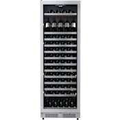 Avallon 24 Inch Wide 150 Bottle Capacity Built-In or Free Standing Wine Cooler with Wood Shelves, Child Lock, Door Alarm and Door Lock - Left Hinged Stainless Steel