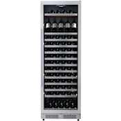 Avallon 24 Inch Wide 150 Bottle Capacity Built-In or Free Standing Wine Cooler with Wood Shelves, Child Lock, Door Alarm and Door Lock - Right Hinged Stainless Steel