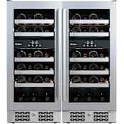 Avallon 30 Inch Wide 46 Bottle Capacity Wine Cooler with Door Locks and 4 Cooling Zones Stainless Steel