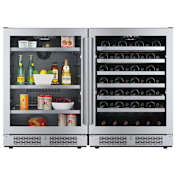 Avallon 48 Inch Wide 140 Can Capacity Beverage Cooler and 53 Bottle Capacity Wine Cooler with Double Pane Glass, Touch Control Panel, and Lockable Doors Stainless Steel