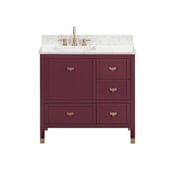 Avanity Alana 36" Free Standing Single Basin Vanity Set with Cabinet and Quartz Vanity Top Burgundy Red