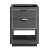 Avanity Allie 24" Single Free Standing Wood Vanity Cabinet Only - Less Vanity Top Twilight Gray with Gold Hardware