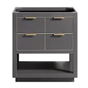 Avanity Allie 30" Single Free Standing Wood Vanity Cabinet Only - Less Vanity Top Twilight Gray with Gold Hardware