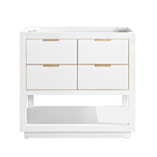 Avanity Allie 36" Single Free Standing Wood Vanity Cabinet Only - Less Vanity Top White