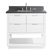 Avanity Allie 36" Free Standing Single Basin Vanity Set with Wood Cabinet and Quartz Vanity Top White