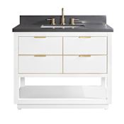 Avanity Allie 42" Free Standing Single Basin Vanity Set with Wood Cabinet and Quartz Vanity Top White
