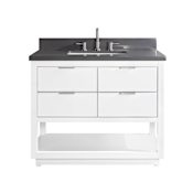 Avanity Allie 42" Free Standing Single Basin Vanity Set with Wood Cabinet and Quartz Vanity Top White