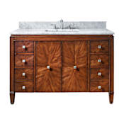 Avanity Brentwood 48" Free Standing Single Basin Vanity Set with Cabinet and Marble Vanity Top New Walnut / Carrera White Top