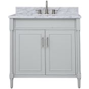 Avanity Bristol 36" Single Basin Vanity Set with Cabinet and Marble Vanity Top Light Gray